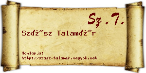 Szász Talamér névjegykártya